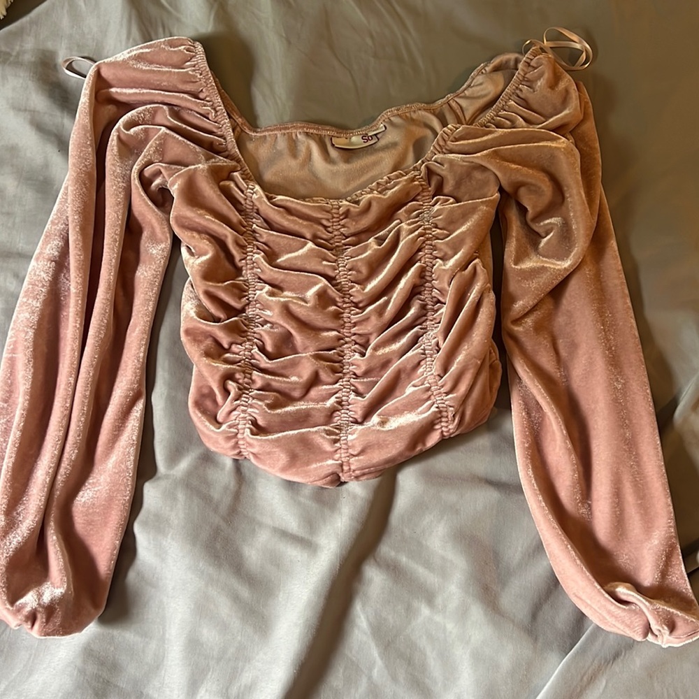 Pink velvet Crop top